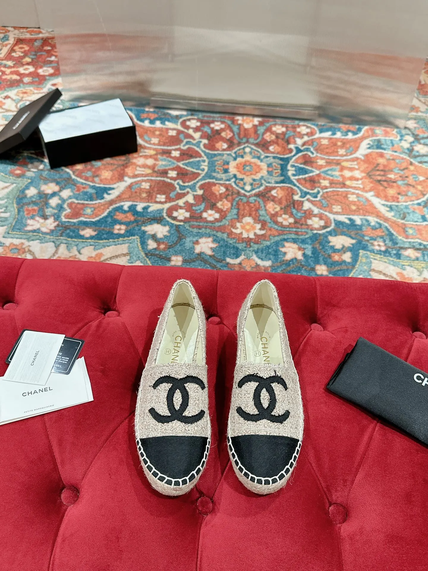 cc espadrilles dark beige cotton tweed