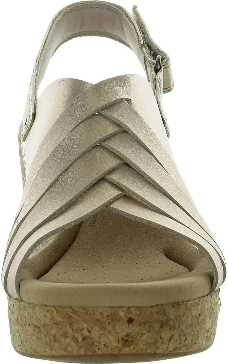 Clarks Womens Giselle Ivy Cork Platforms Slingback Sandals