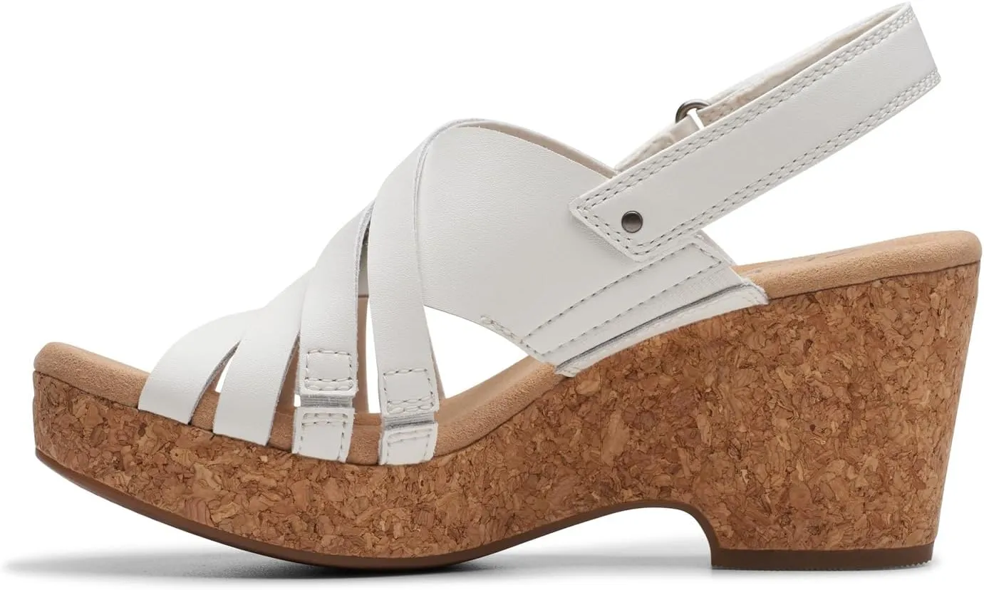 Clarks Womens Giselle Ivy Cork Platforms Slingback Sandals