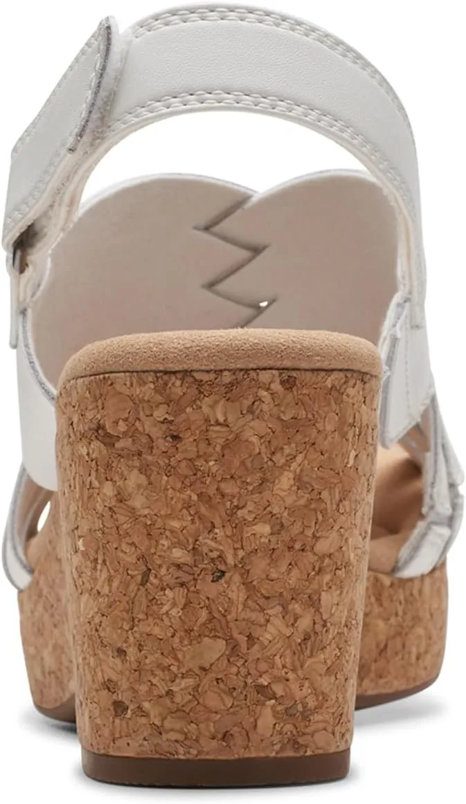 Clarks Womens Giselle Ivy Cork Platforms Slingback Sandals