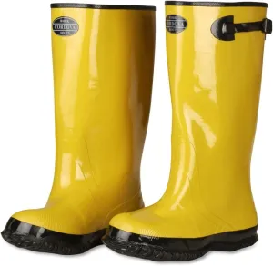 Cordova BYS17 Hi-Vis Cotton-Lined Rubber Slush Boots, 17-Inch Length, Ozone Resistant, Adjustable Top Strap, Size 14