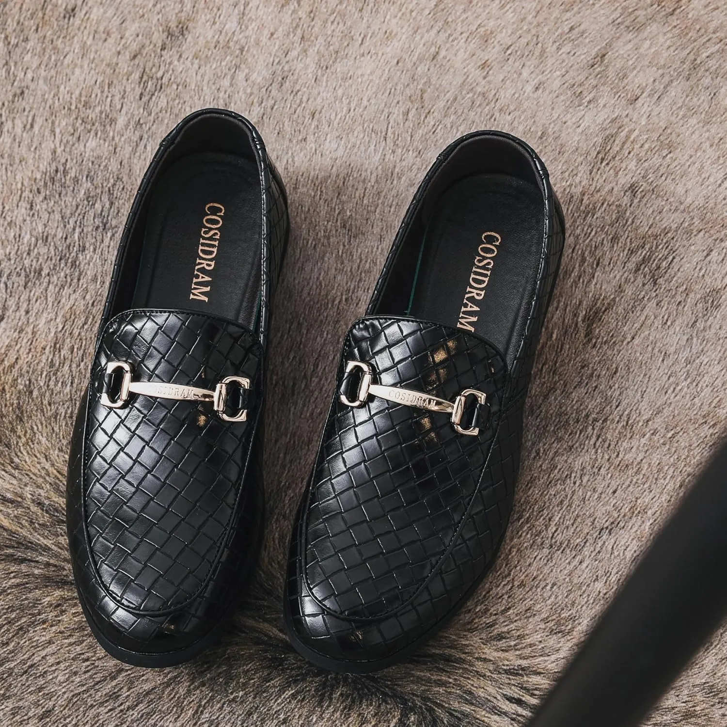COSIDRAM Men's Dress Shoes Oxfords Slip on Classic Modern Formal Leather Shoes Casual Loafers