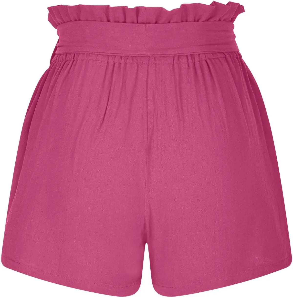 Cotton Linen Shorts for Women Summer 2024 Casual Tie Waist Wide Leg Lounge Shorts Beach Vacation Paperbag Shorts