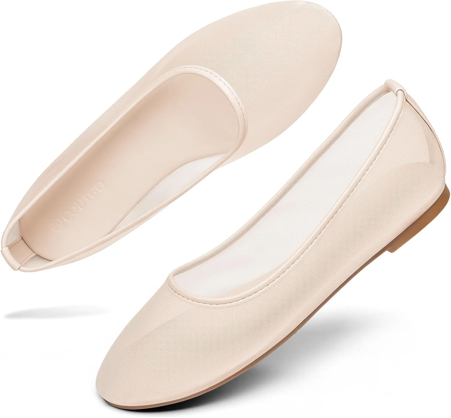 Coutgo Womens Mesh Ballet Flats Slip on Ballerina Flats Comfortable Casual Work Dress Shoes