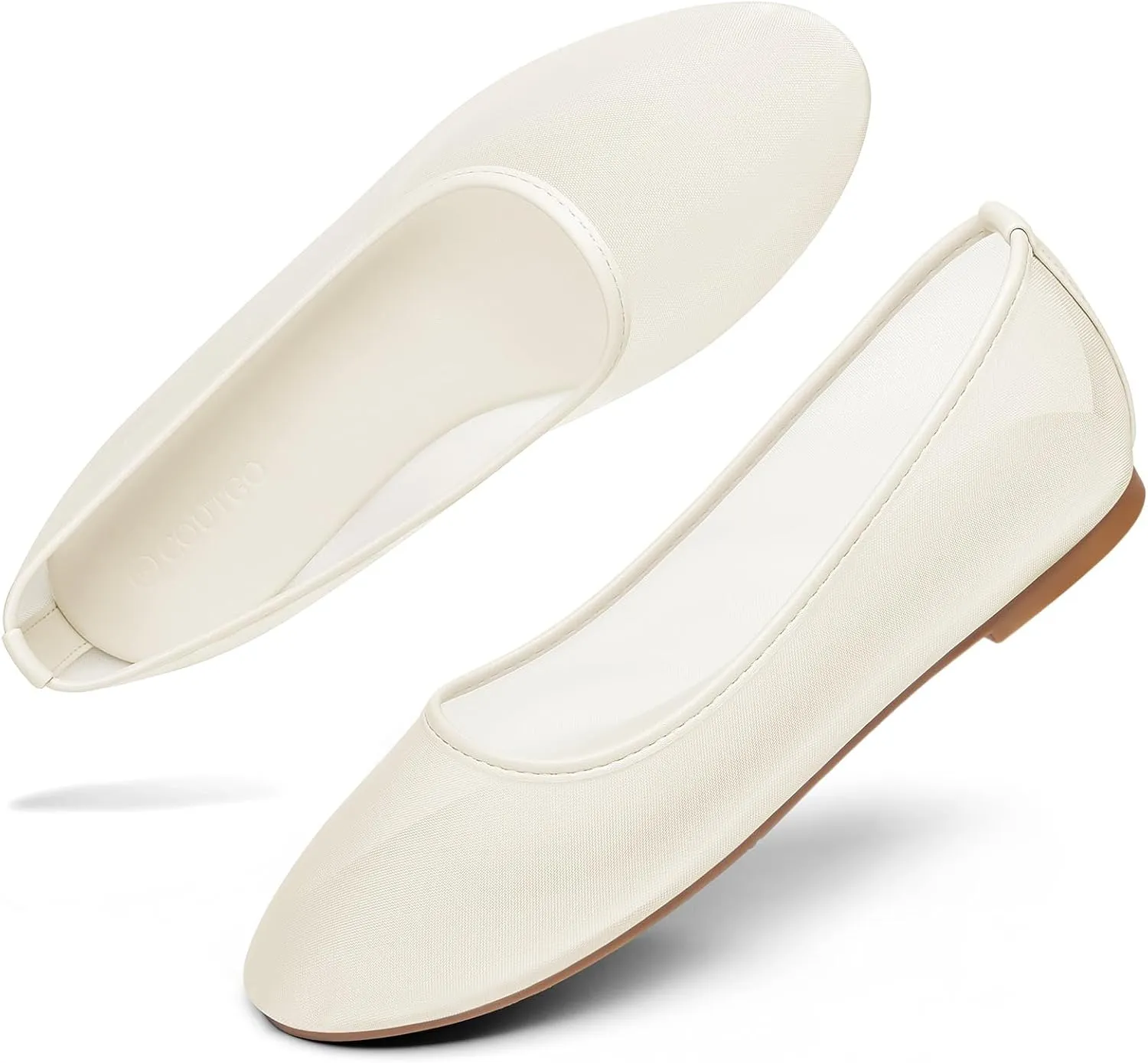 Coutgo Womens Mesh Ballet Flats Slip on Ballerina Flats Comfortable Casual Work Dress Shoes