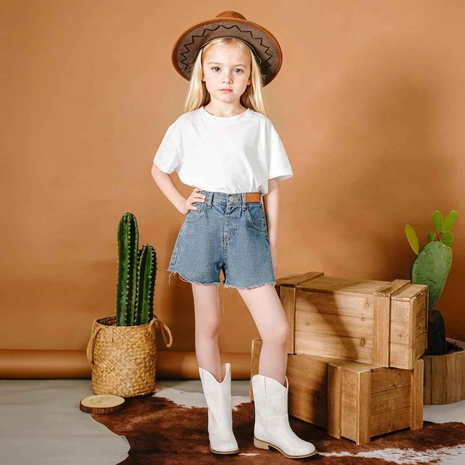 Cowboy Boots for Girls Boys Kids Cowgirl Riding Boots Square Toe Western Embroidery Mid-Calf Birthday Party Toddler Big Kid