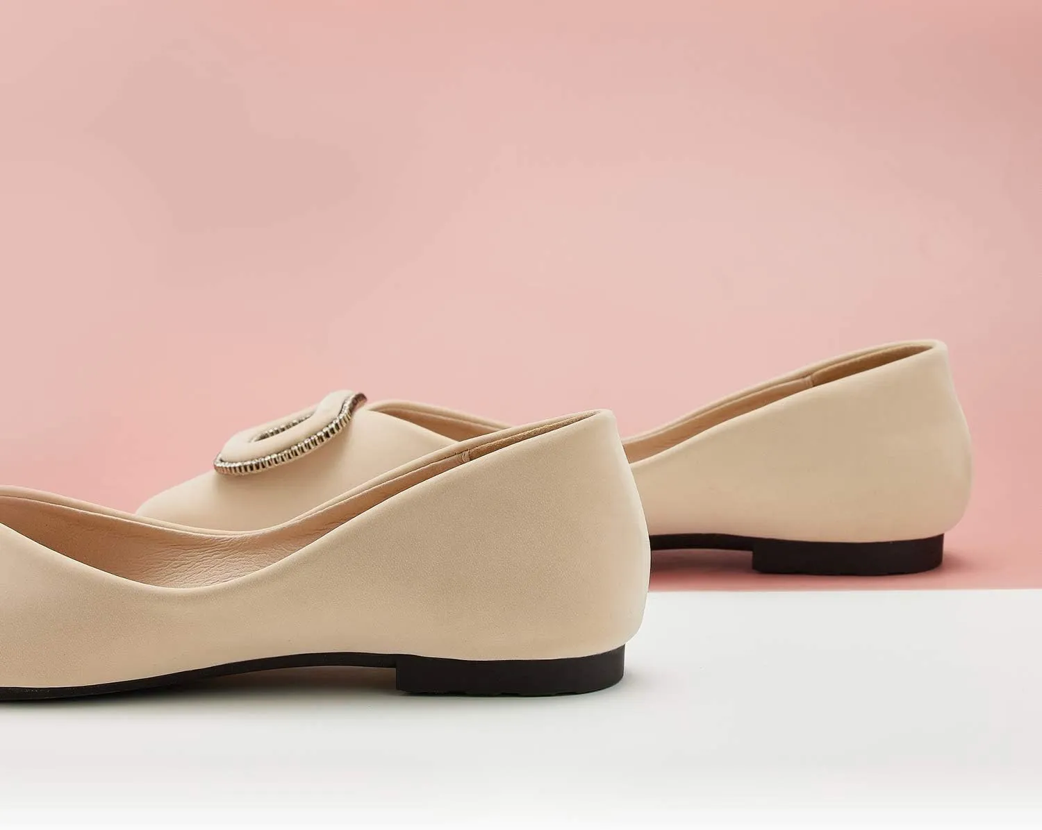 C.Paravano Women's Flats Pointed Toe Flats for Women Designer Ballet Flats Leather Flats Shoes for Women Dressy Casual Work Office Party Shoes