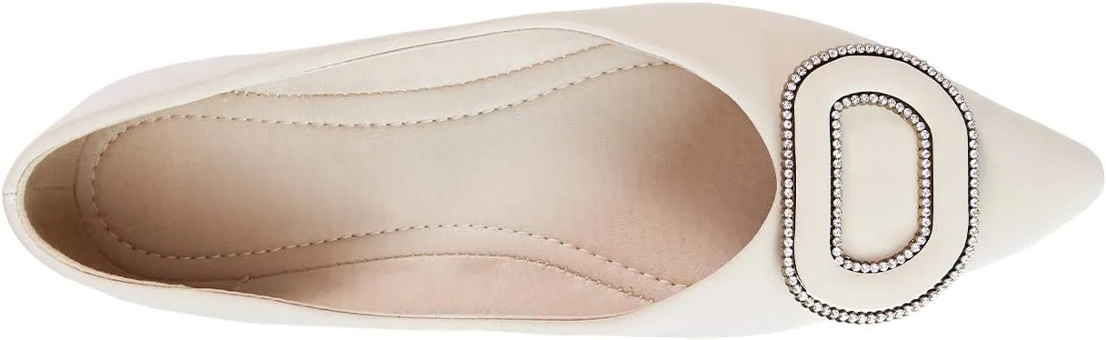 C.Paravano Women's Flats Pointed Toe Flats for Women Designer Ballet Flats Leather Flats Shoes for Women Dressy Casual Work Office Party Shoes