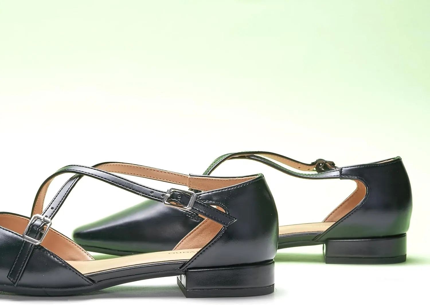 C.Paravano Women's Flats Square Toe Cross-Strap Sandals Stylish Comfortable Dress Shoes for Casual Wear, Work, Travel & Social Events