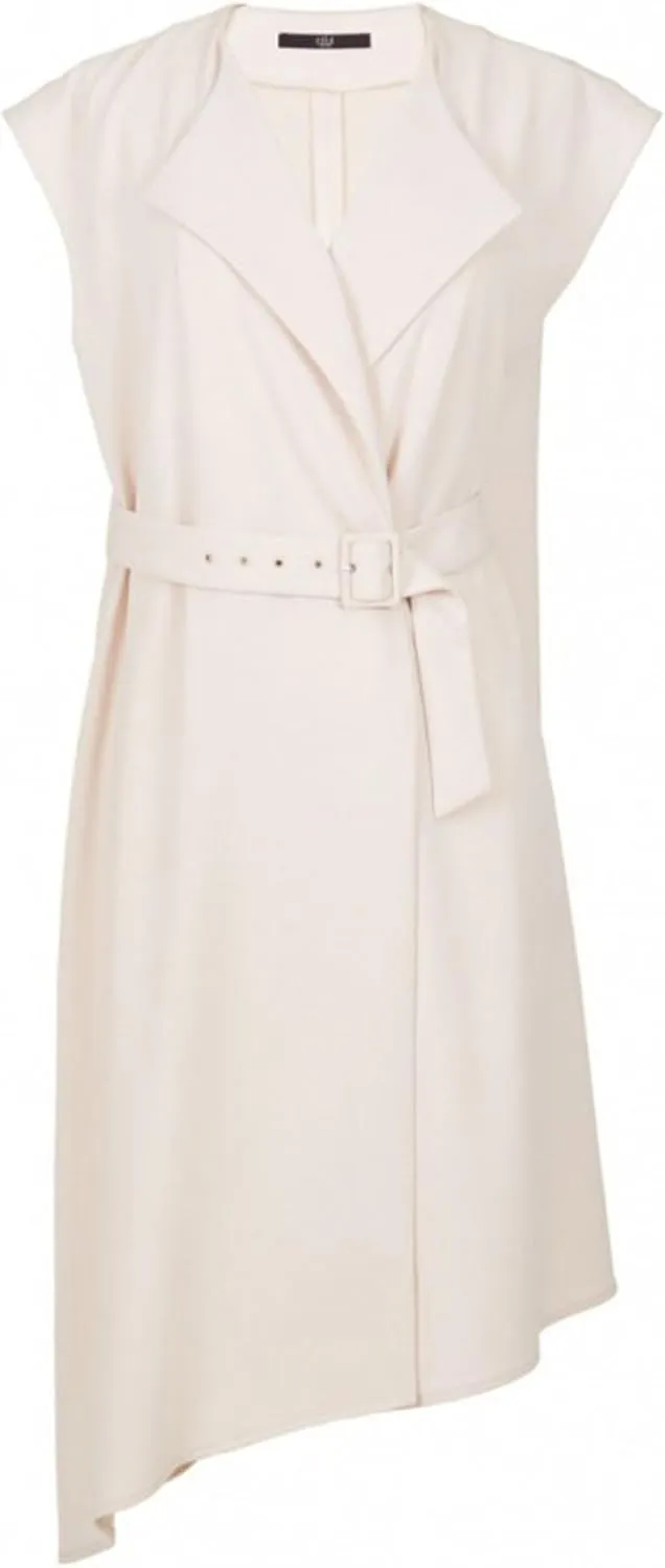 Crepe Trench Dress in Morro Sand