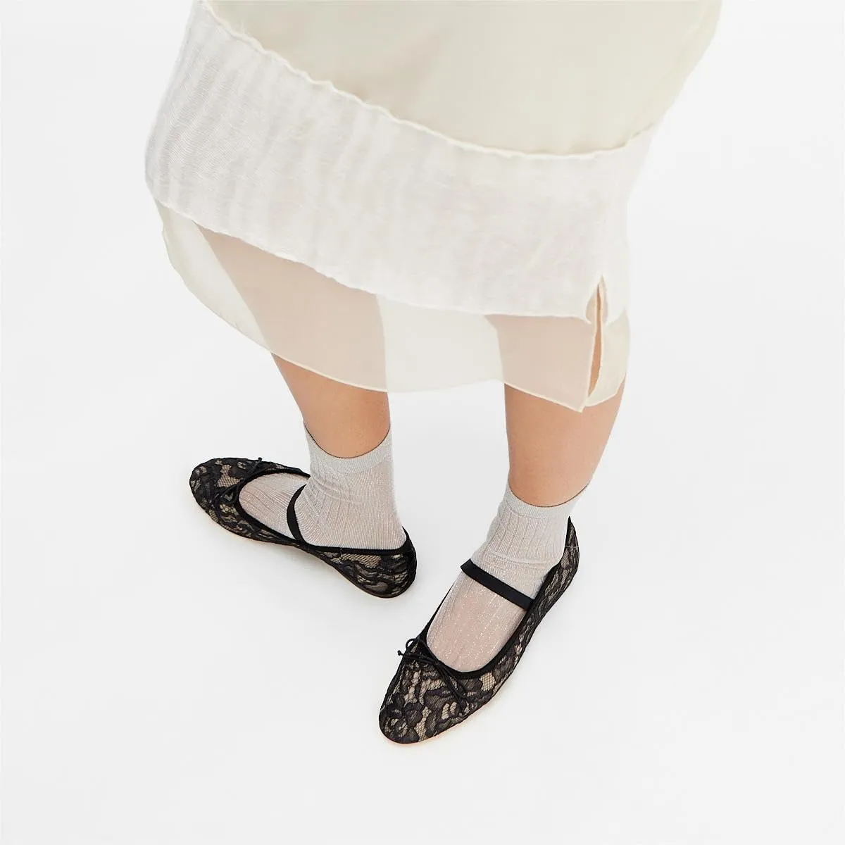 Crystal Mesh Ballet Flats for Women Stretch Band Snip Toe Ballerinas Flats Rhinestone Sparkly Mary Jane Flat Shoes