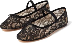 Crystal Mesh Ballet Flats for Women Stretch Band Snip Toe Ballerinas Flats Rhinestone Sparkly Mary Jane Flat Shoes