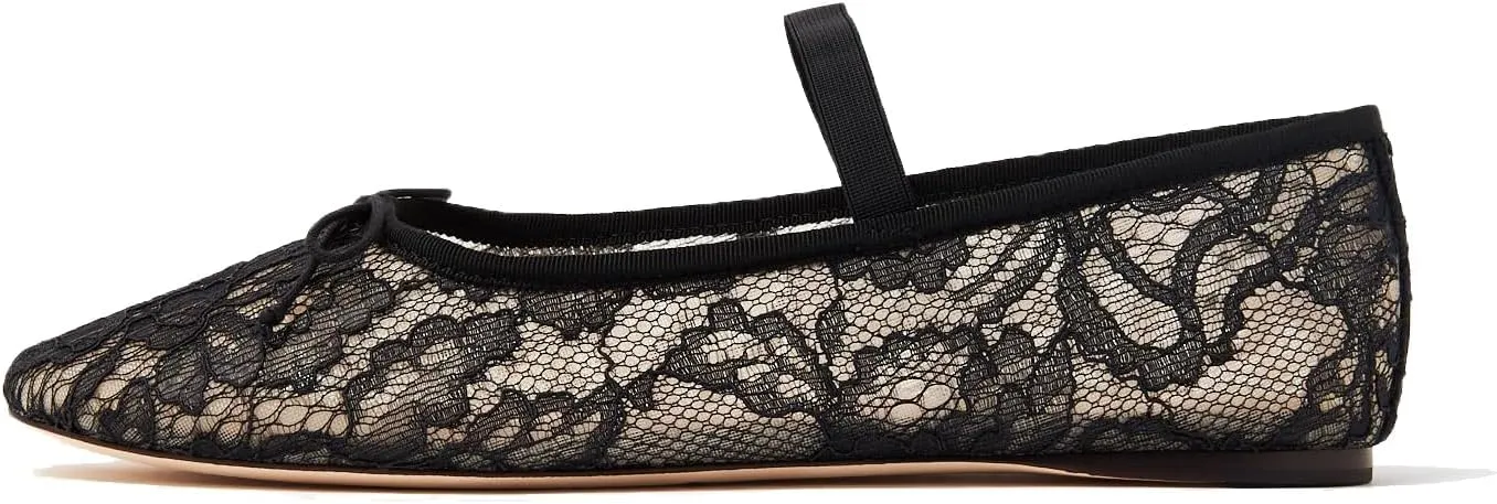 Crystal Mesh Ballet Flats for Women Stretch Band Snip Toe Ballerinas Flats Rhinestone Sparkly Mary Jane Flat Shoes