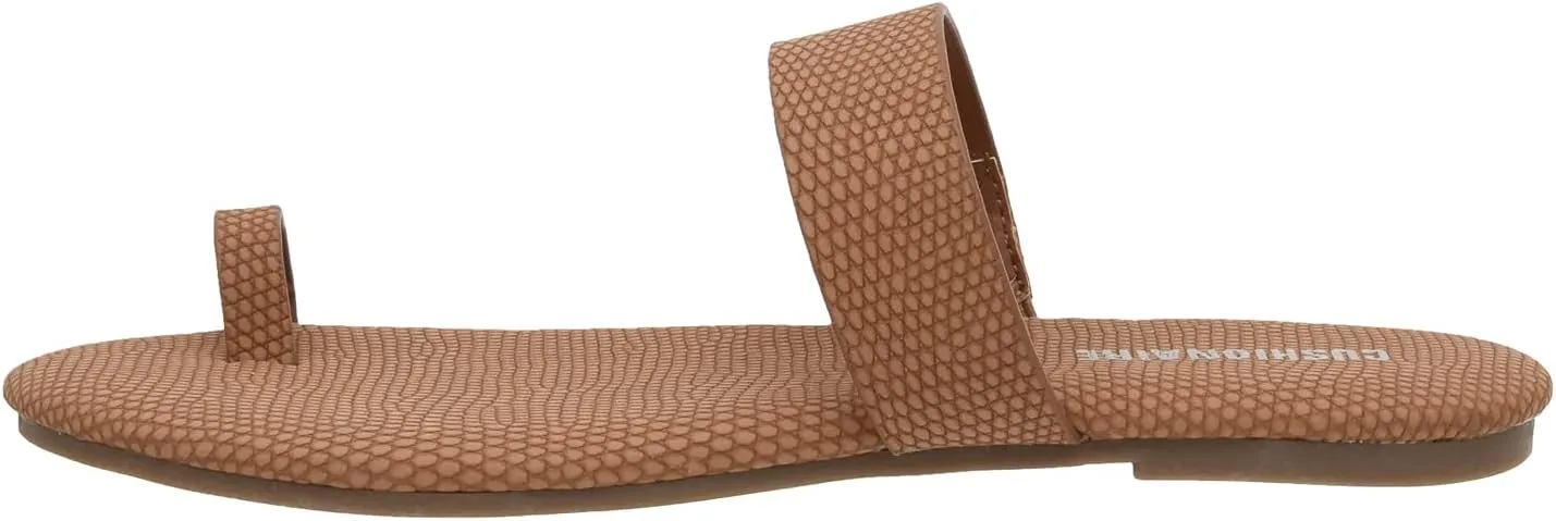 CUSHIONAIRE Women's Carson toe ring slide Sandal with Memory Foam