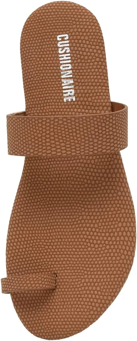 CUSHIONAIRE Women's Carson toe ring slide Sandal with Memory Foam