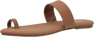 CUSHIONAIRE Women's Carson toe ring slide Sandal with Memory Foam