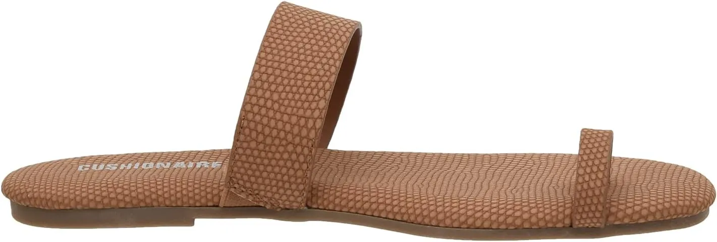 CUSHIONAIRE Women's Carson toe ring slide Sandal with Memory Foam