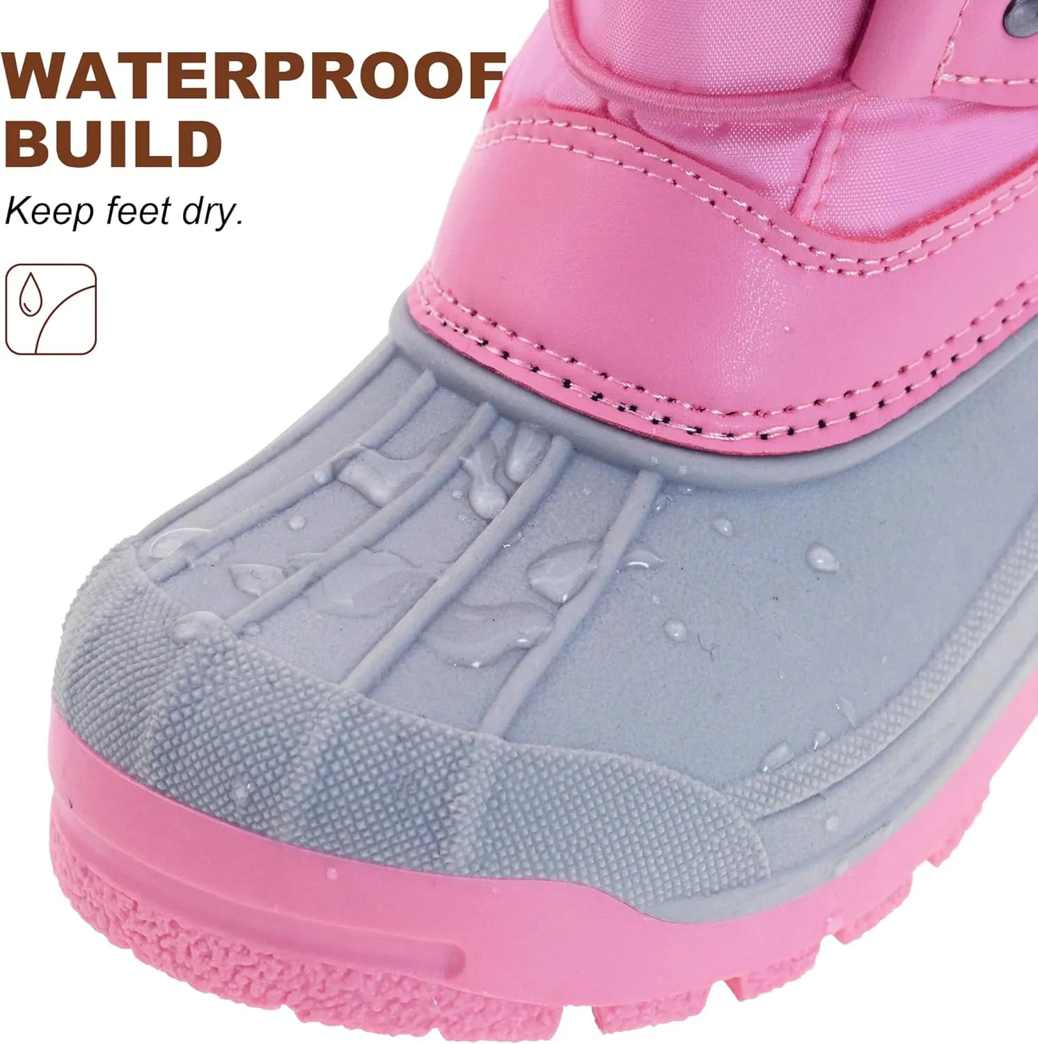 CyKie Girls Winter Snow Boots for Kids Boys Girls Insulated Waterproof Outdoor Shoes