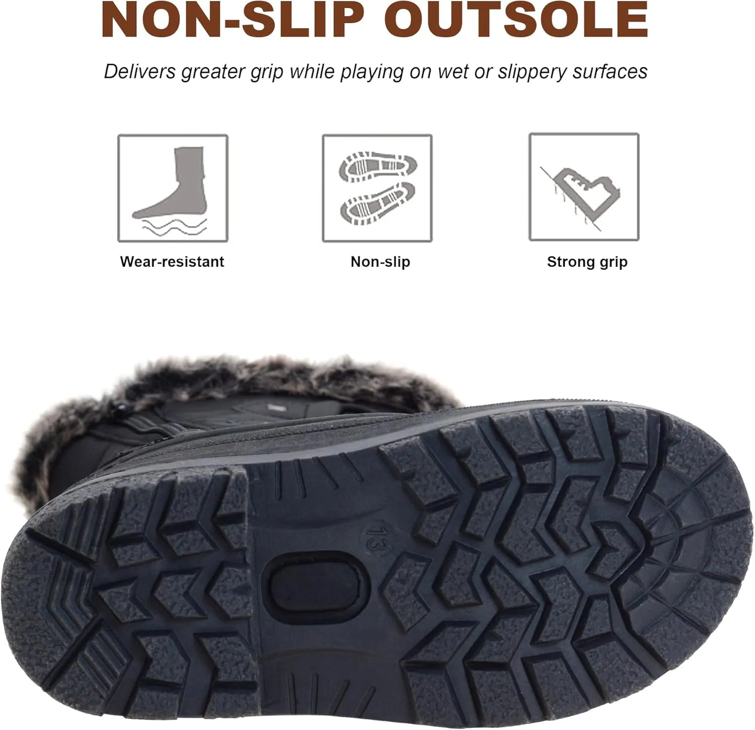 CyKie Girls Winter Snow Boots for Kids Boys Girls Insulated Waterproof Outdoor Shoes