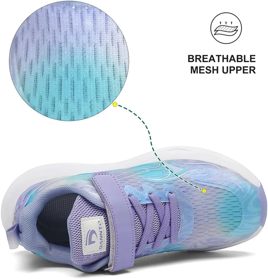 Dannto Boys Girls Sneakers Kids Shoes Lightweight Breathable Athletic Running Tennis Fitness Shoes Little Kid/Big Kid