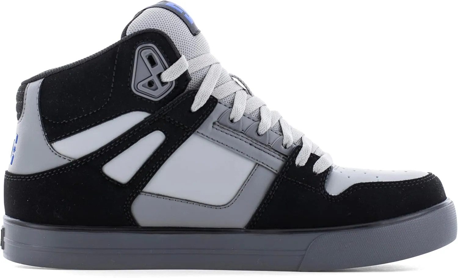 DC Men's Pure Work Black, Gray and Blue Composite Toe Boots Construction Shoe