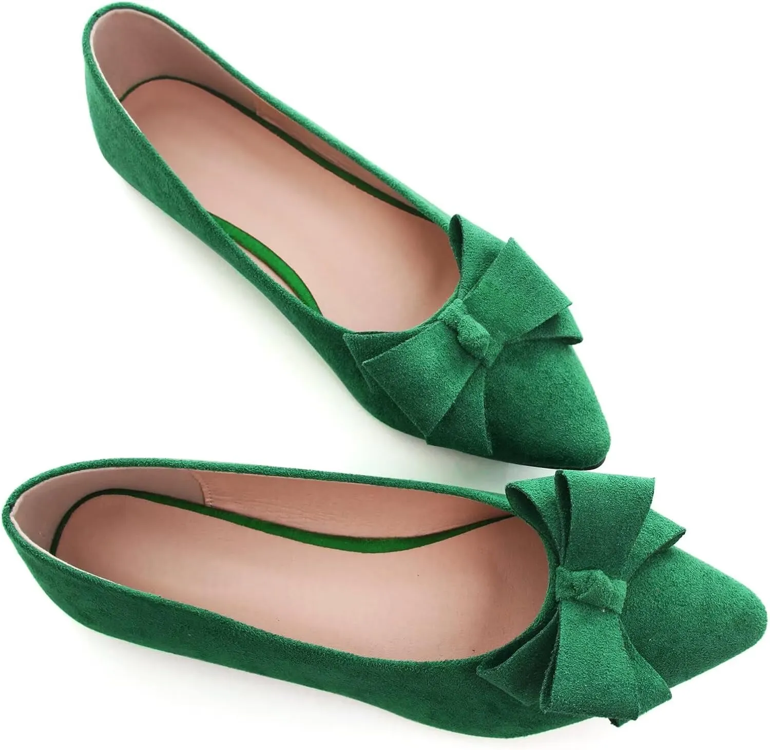Dear Time Women's Bowknot Flats Shoes Elegant Ballet Dressy Shoes Slip-On Loafers for Work Flats