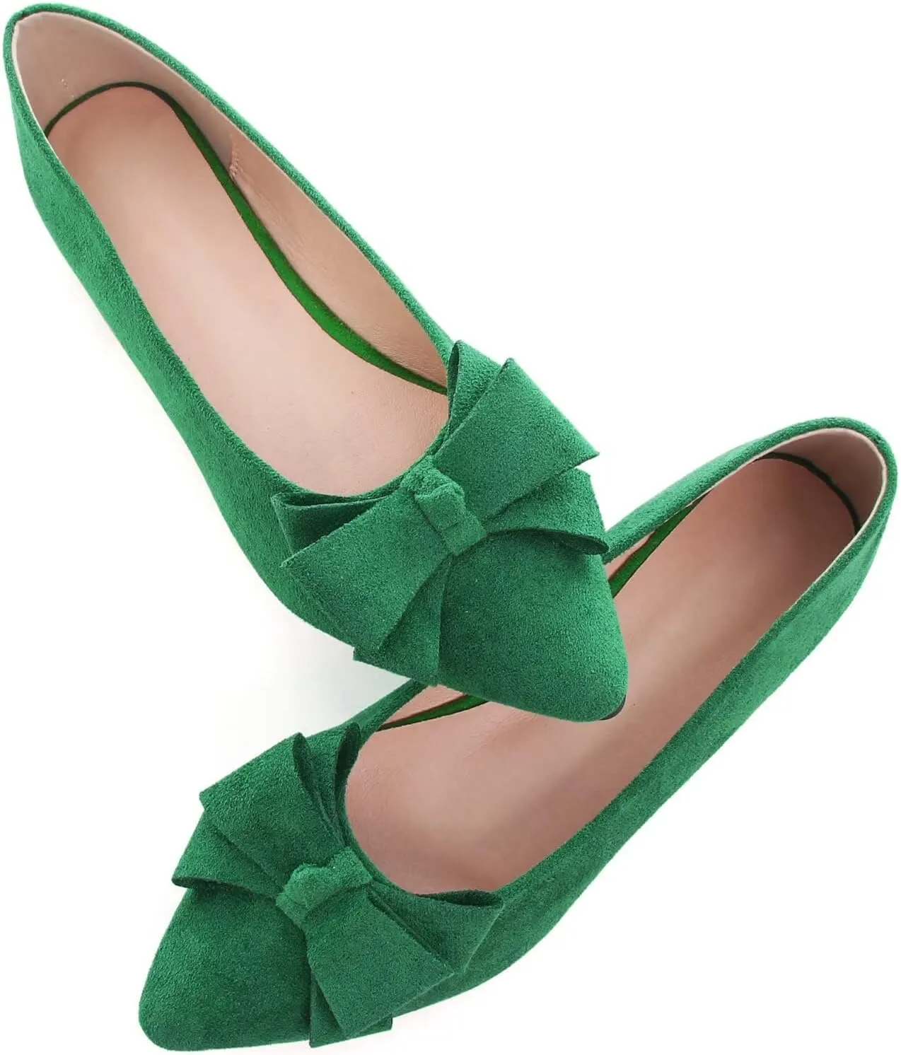 Dear Time Women's Bowknot Flats Shoes Elegant Ballet Dressy Shoes Slip-On Loafers for Work Flats