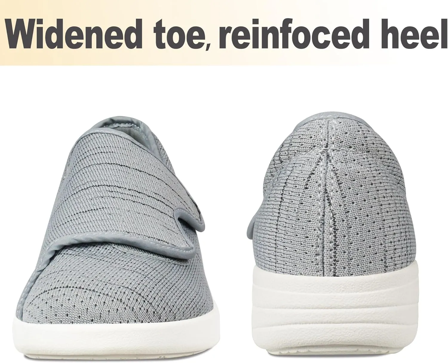 Diabetic Shoes for Men Wide Width Orthopedic Slip-on Shoes Adjustable Closure Walking Sneakers for Foot Pain Relief Swollen Feet