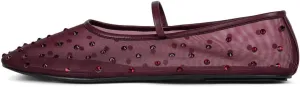 Divanne Mesh Ballet Flats for Women, Rhinestone Ballerina Shoes Crystal-Embellished Mary Jane Flats Mesh Flat Shoes