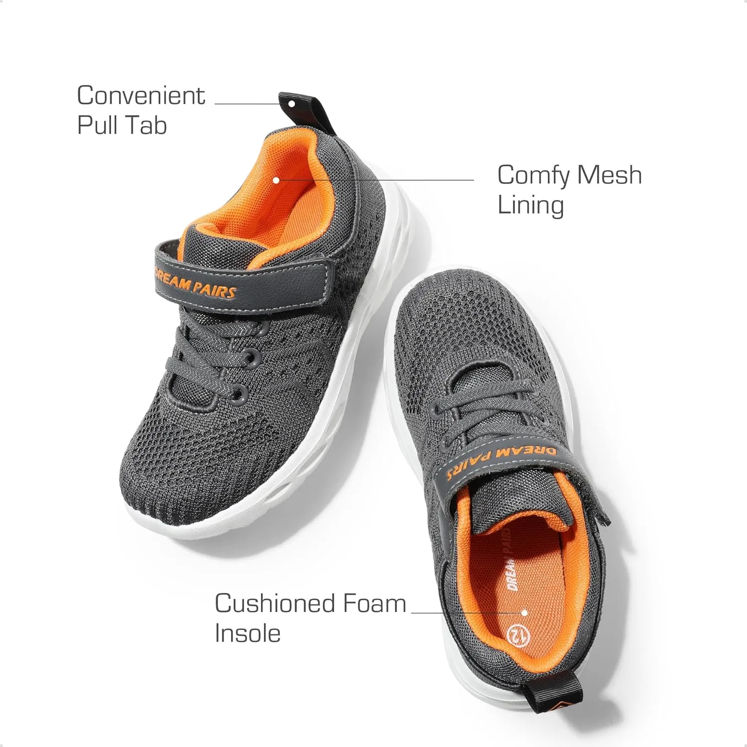 DREAM PAIRS Boys Girls Shoes Kids Tennis Footwear EZ-Ons GoGetters Running Athletic School Sneakers for Little/Big Kid