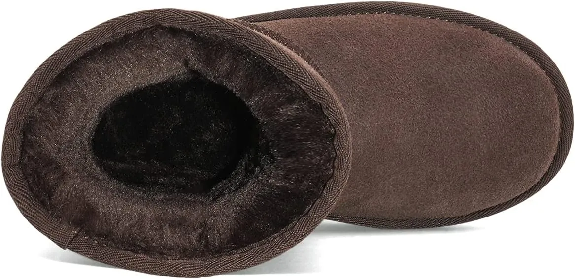 DREAM PAIRS Girls Boys Boots Kids Faux Fur Lined Winter Snow FuzzyClassic Kid's Mid Boot