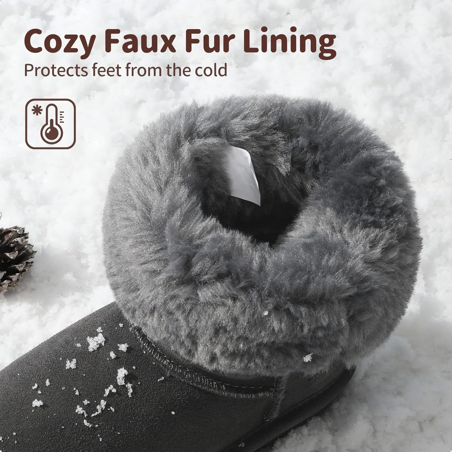 DREAM PAIRS Girls Boys Winter Boots Faux Fur Lined Mid Calf Kids Snow Tall Shoes FuzzyChic Kid's Buckle for Little Kid/Big Kid
