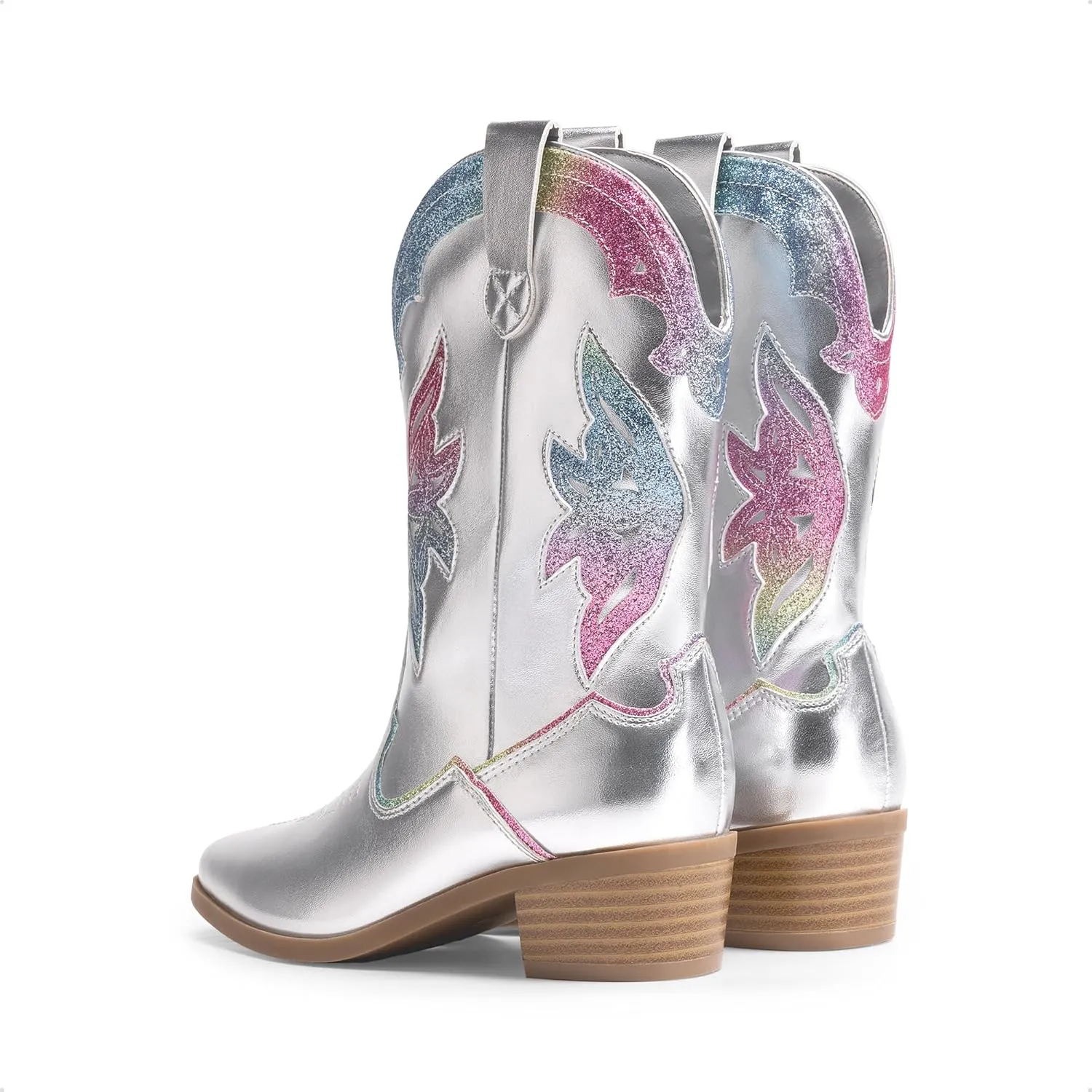 DREAM PAIRS Girls Cowgirl Cowboy Boots Western Fashion Mid Calf Boots