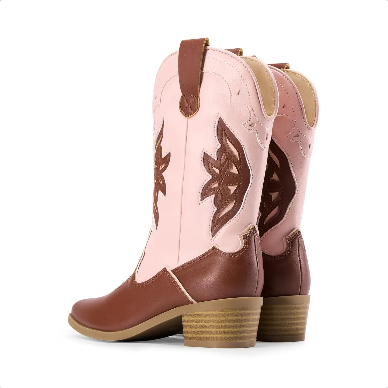 DREAM PAIRS Girls Cowgirl Cowboy Boots Western Fashion Mid Calf Boots