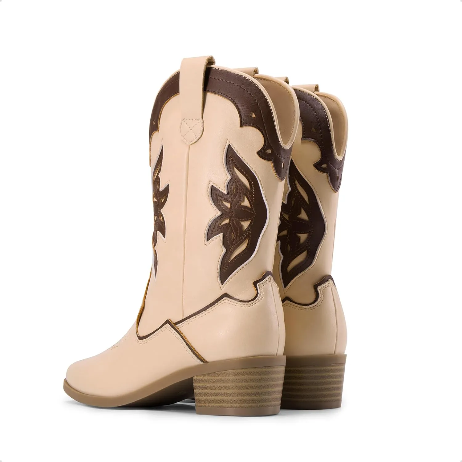 DREAM PAIRS Girls Cowgirl Cowboy Boots Western Fashion Mid Calf Boots