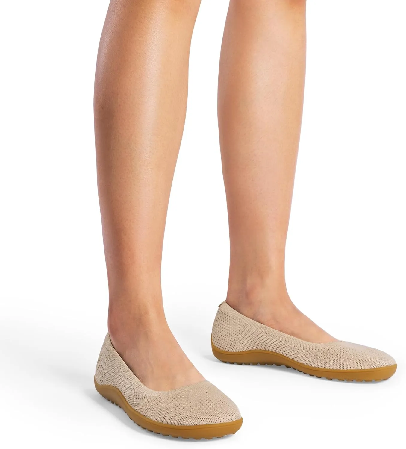DREAM PAIRS Women's Ballet Flats, Wide Toe Box Knit Flats for Women with Arch Support, Comfortable Slip On Dressy Travel Work Business Office Shoes for Women