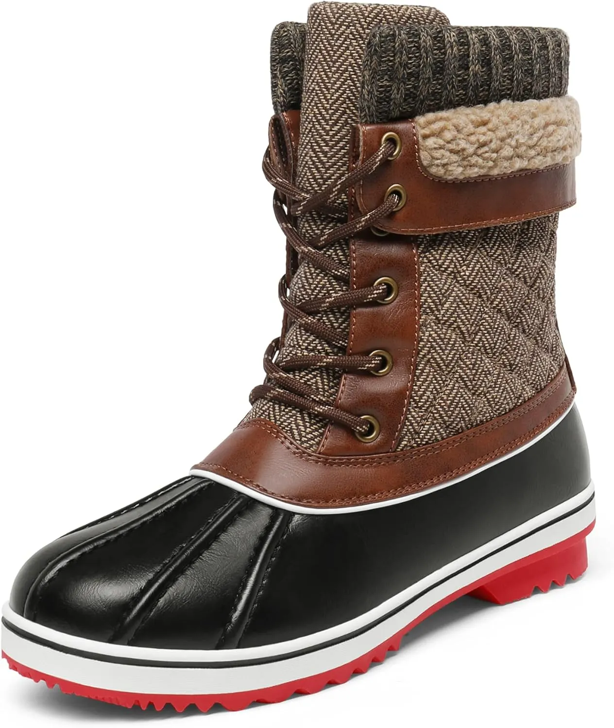 DREAM PAIRS Women's Mid Calf Waterproof Winter Snow Boots Monte
