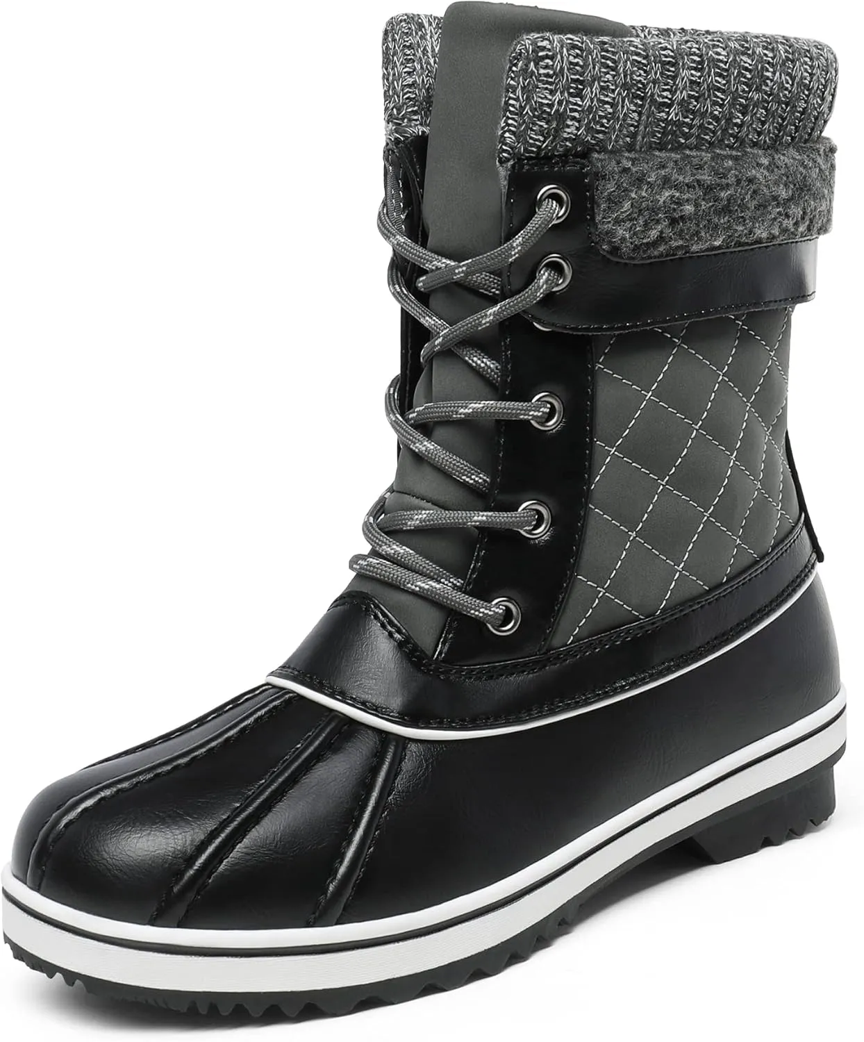 DREAM PAIRS Women's Mid Calf Waterproof Winter Snow Boots Monte