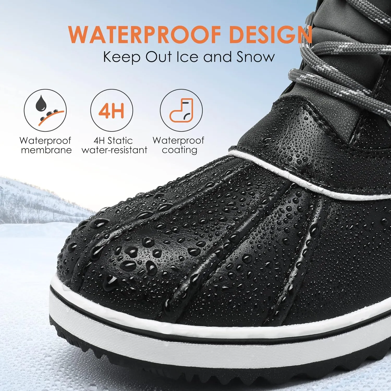 DREAM PAIRS Women's Mid Calf Waterproof Winter Snow Boots Monte