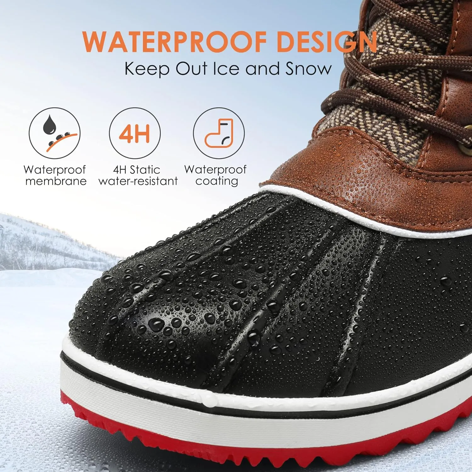 DREAM PAIRS Women's Mid Calf Waterproof Winter Snow Boots Monte