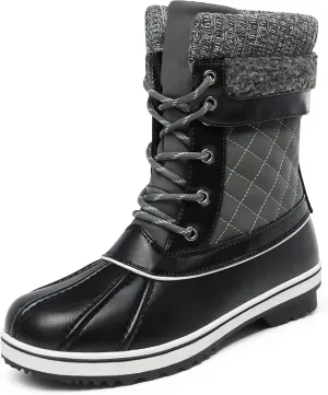 DREAM PAIRS Women's Mid Calf Waterproof Winter Snow Boots Monte