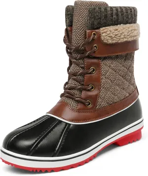 DREAM PAIRS Women's Mid Calf Waterproof Winter Snow Boots Monte