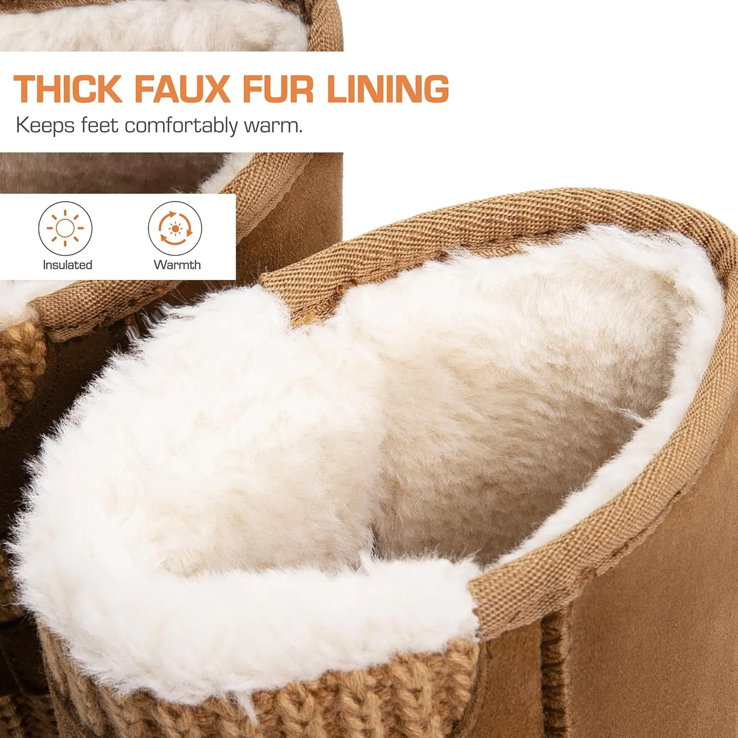 DREAM PAIRS Women's Mid Calf Winter Snow Boots Fashion FuzzyChic Buckle Booties