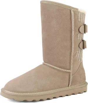 DREAM PAIRS Women's Mid Calf Winter Snow Boots Fashion FuzzyChic Buckle Booties