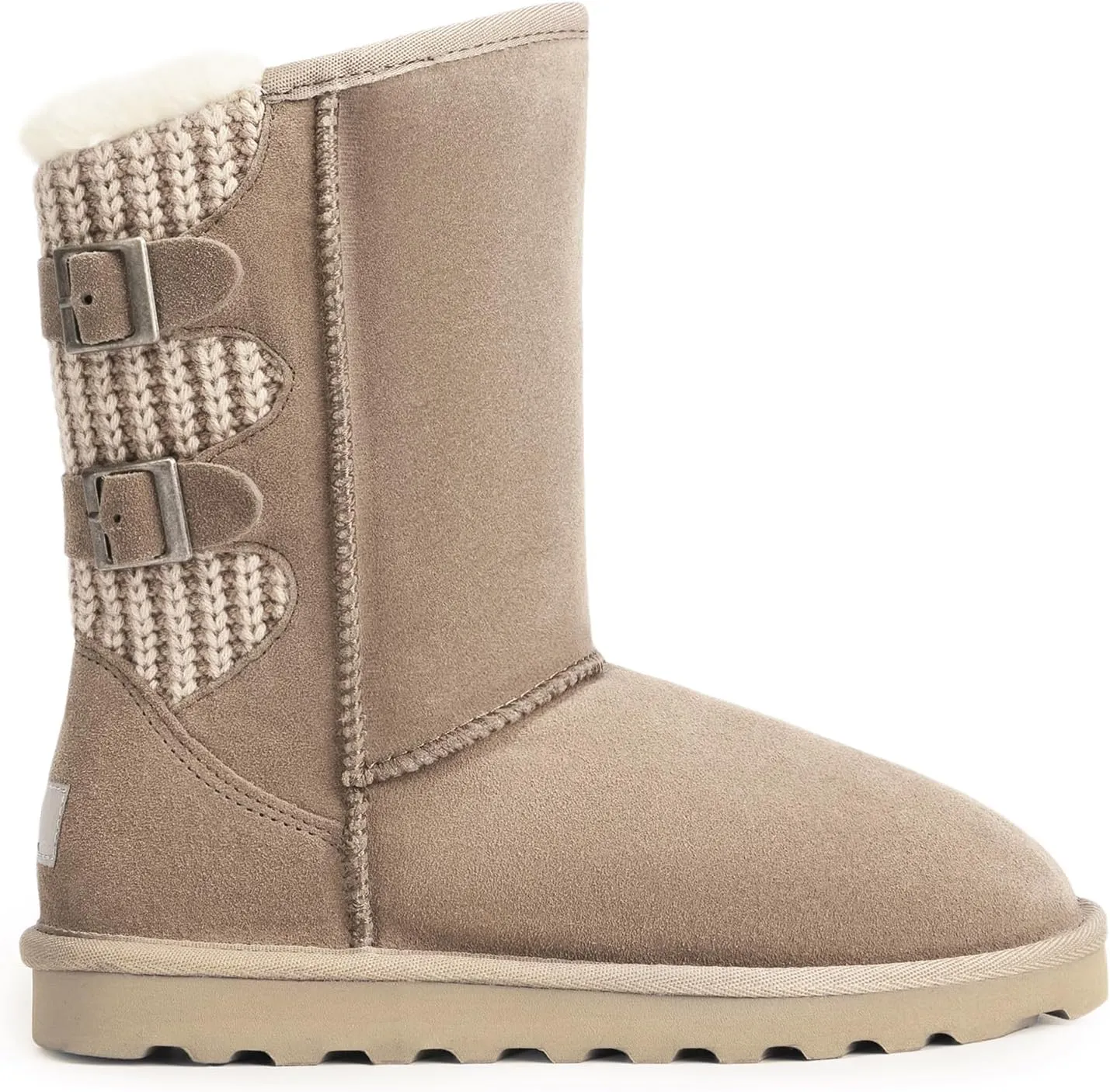 DREAM PAIRS Women's Mid Calf Winter Snow Boots Fashion FuzzyChic Buckle Booties