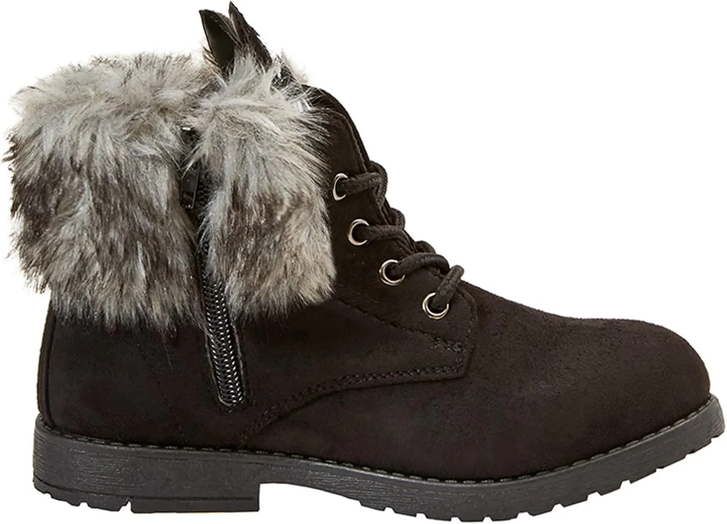 FabKids Girls Fashion Ankle Boots Cute Combat Boots Lace Up Non-Slip Short Boots for Toddler Little Kid Big Kid