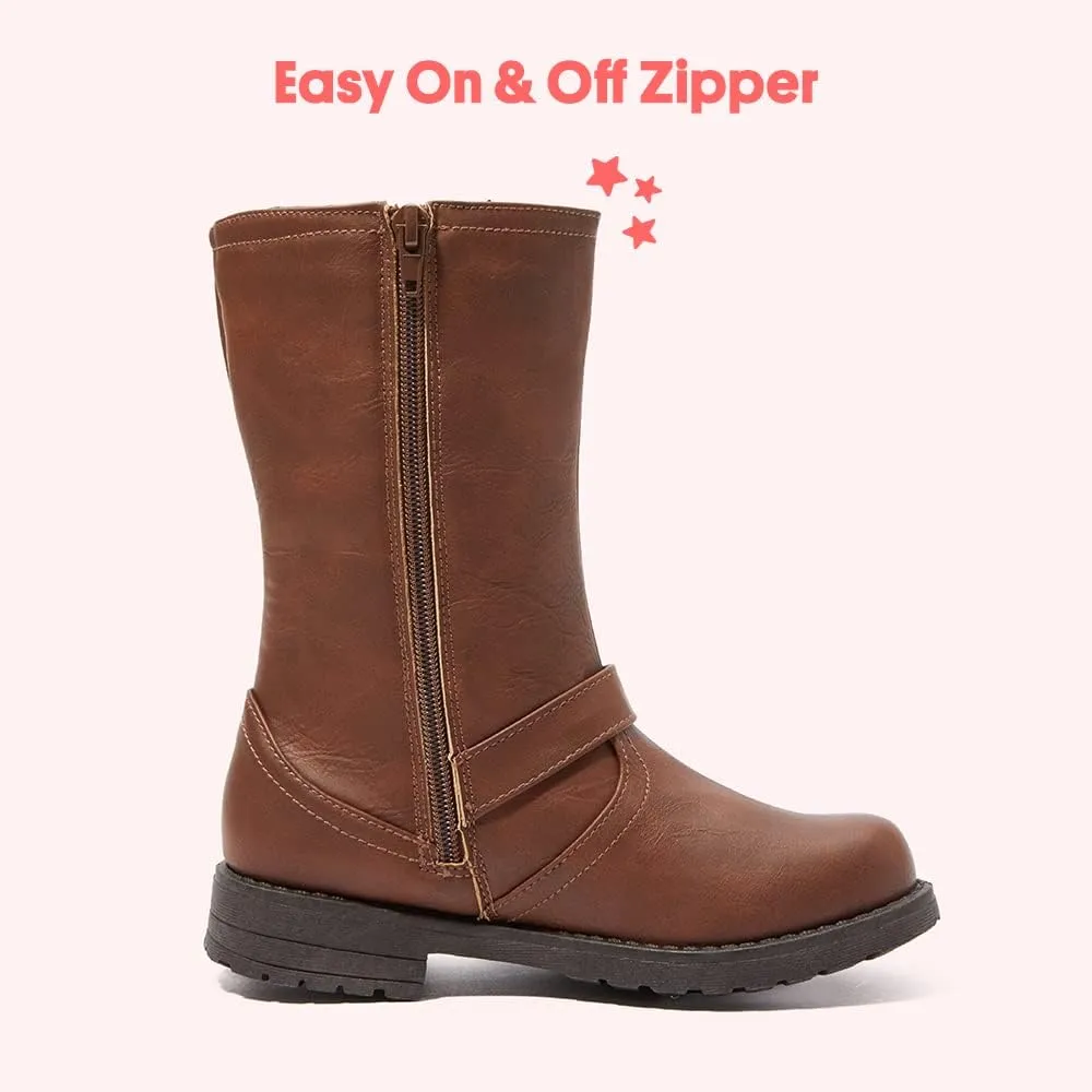 FabKids Girls Knee High Boots Fall Boots Winter Snow Tall Boot Dress Shoes For Toddler Little Kid Big Kid