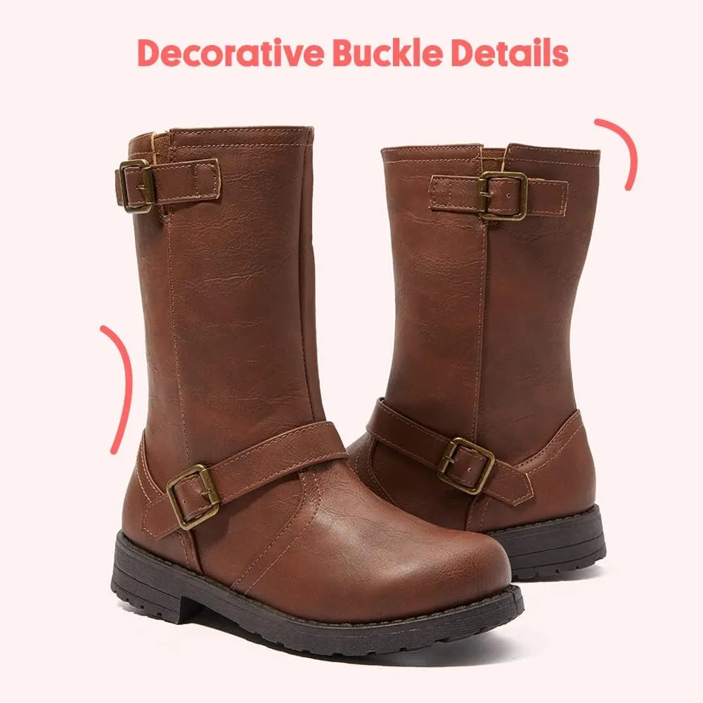 FabKids Girls Knee High Boots Fall Boots Winter Snow Tall Boot Dress Shoes For Toddler Little Kid Big Kid