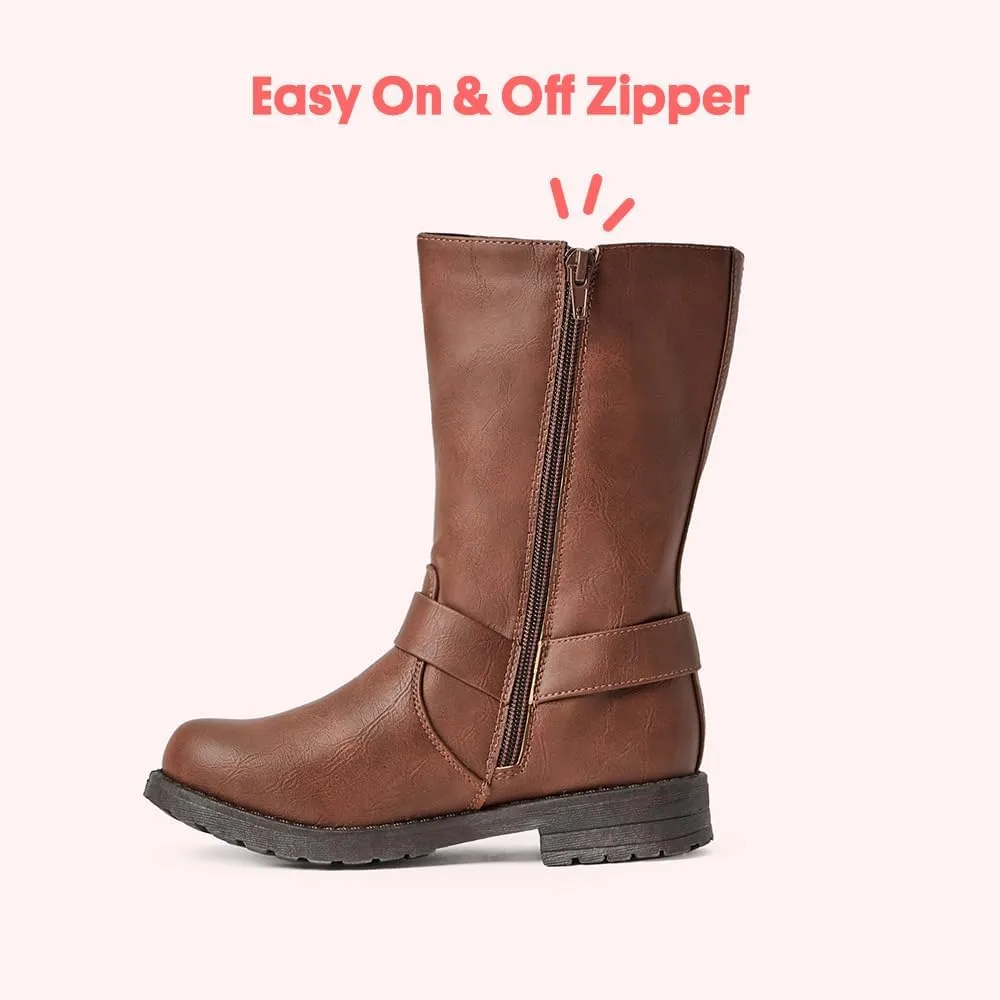 FabKids Girls Knee High Boots Fall Boots Winter Snow Tall Boot Dress Shoes For Toddler Little Kid Big Kid
