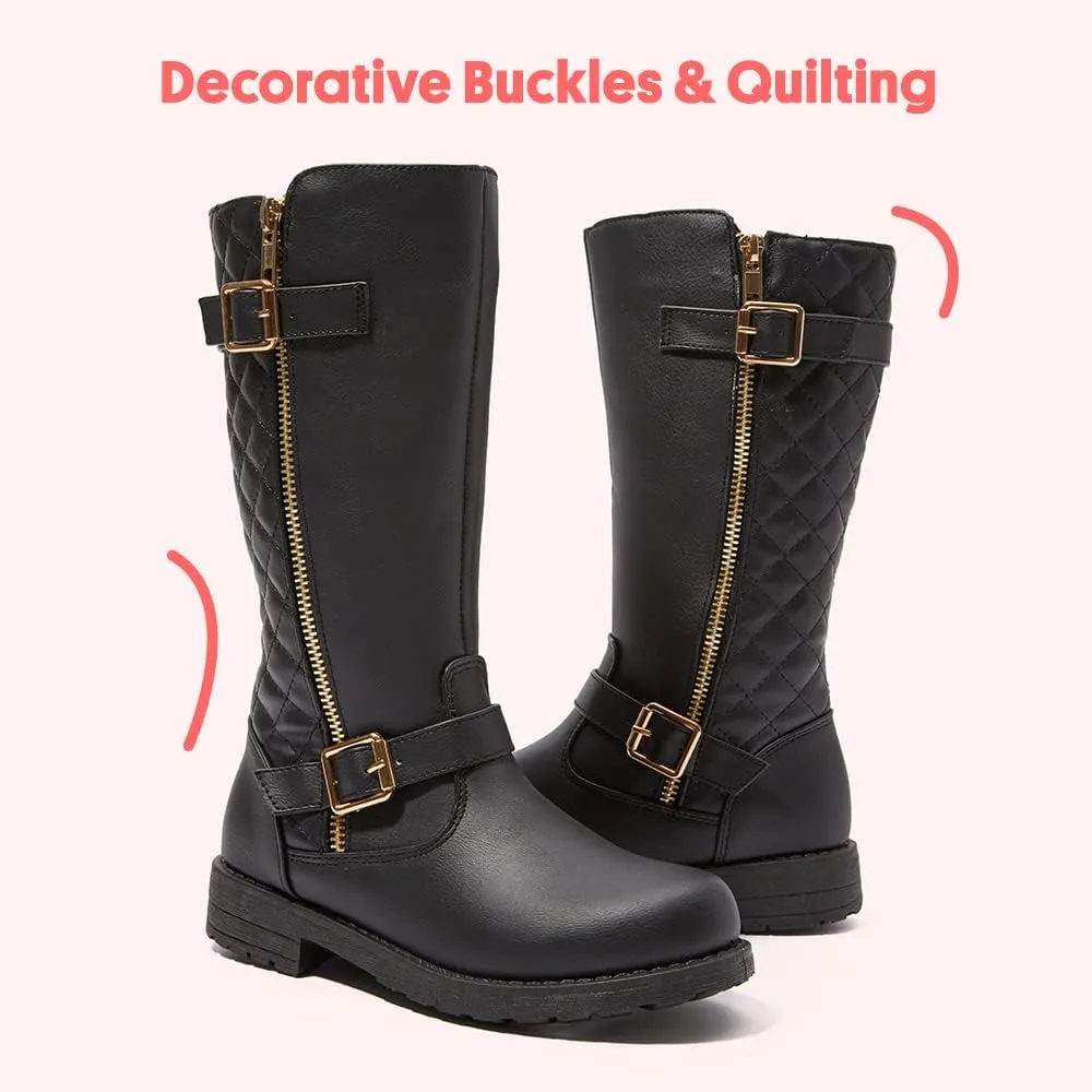 FabKids Girls Knee High Boots Fall Boots Winter Snow Tall Boot Dress Shoes For Toddler Little Kid Big Kid